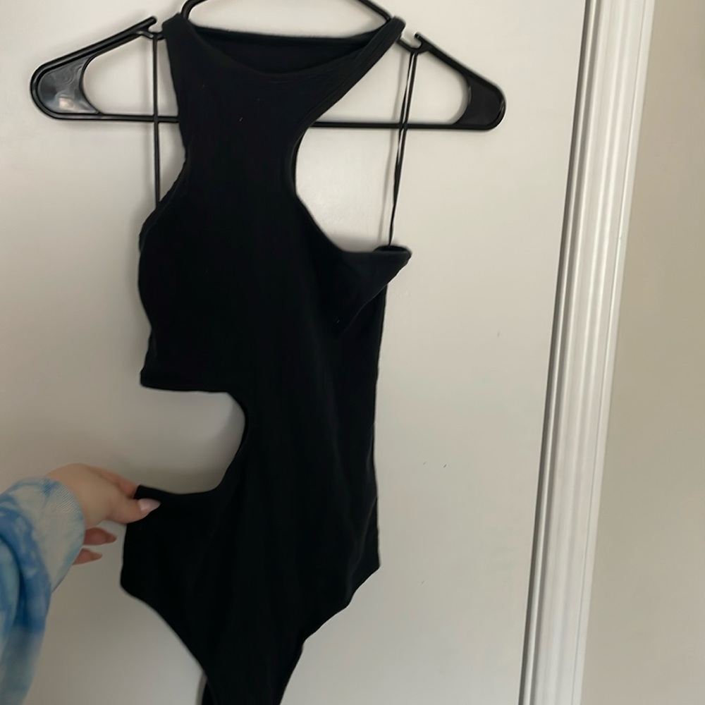 S Abercrombie Black Cut Out Bodysuit